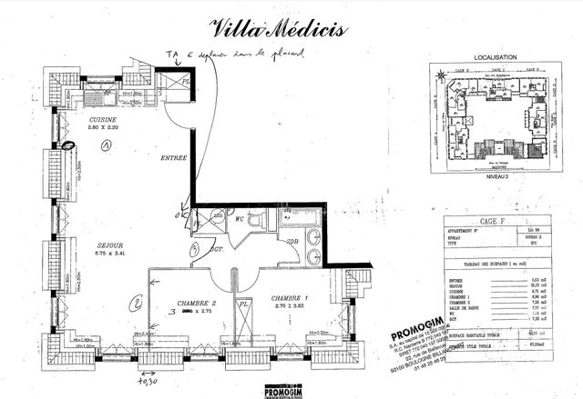 Appartement F3 à louer - 3 pièces - 62.58 m2 - SERRIS - 77 - ILE-DE-FRANCE - Century 21 Immobilier Val D'Europe
