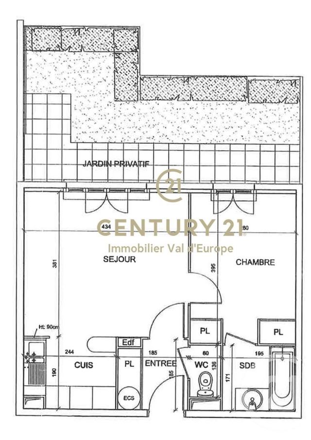 Appartement T2 à vendre - 2 pièces - 39.59 m2 - BUSSY ST GEORGES - 77 - ILE-DE-FRANCE - Century 21 Immobilier Val D'Europe