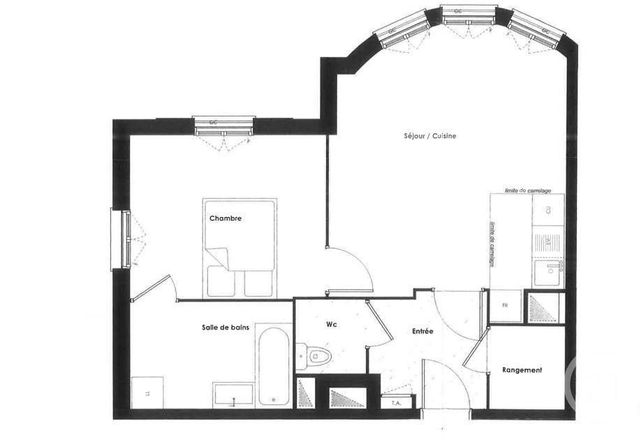 Appartement F2 à louer - 2 pièces - 47.87 m2 - SERRIS - 77 - ILE-DE-FRANCE - Century 21 Immobilier Val D'Europe